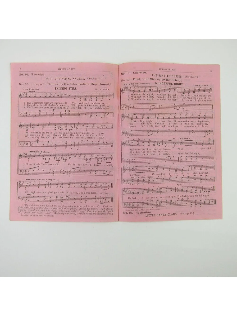 Sheet Music Christmas Service Sample Lorenz Publishing Co Dayton OH Antique 1909